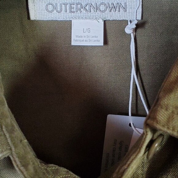 OuterKnown Shirt Dress Two Pocket Long Sleeve Button Up Size L NWT $178 Organic - Picture 3 of 7